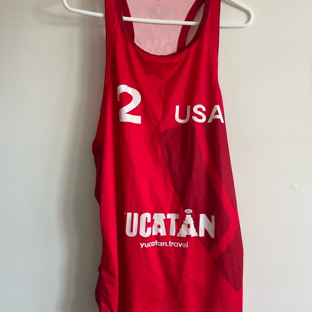 Red USA Yucatan Travel Tank Top
